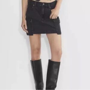 Denim Forum Mid-Rise Cargo Mini Skirt